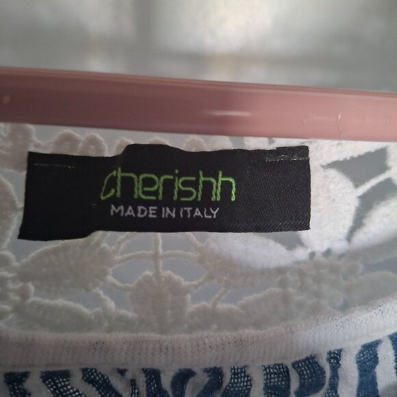 Cherishh Italian Linen Top - Blue & White Stripes - Picture 2 of 7